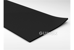Gummiboden S 5, 3mm, Breite 1200mm, 80°ShA, SBR, gerillte Ausführung, -25°C/+80°C, schwarz, 